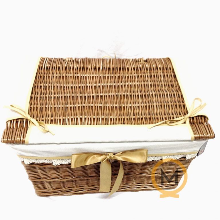 Baúl mimbre barnizado con tela. | La Mimbrera