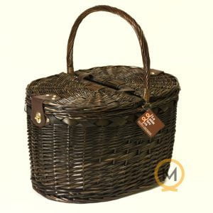 cesta tradicional de picnic mimbre color oscuro