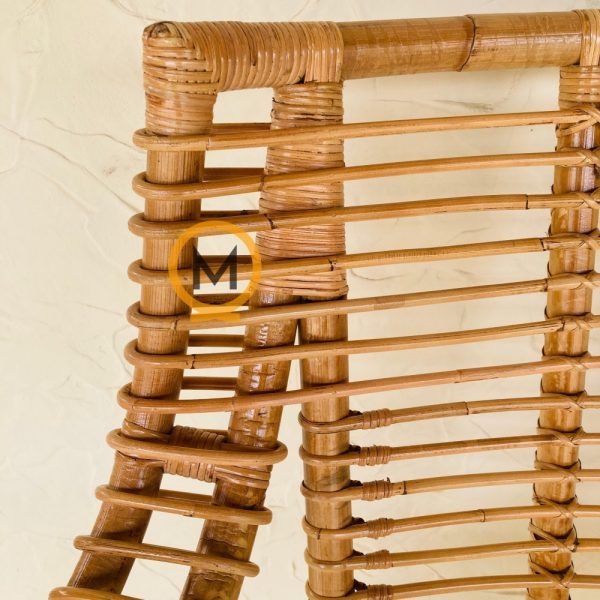 detalle del sillón de bambú